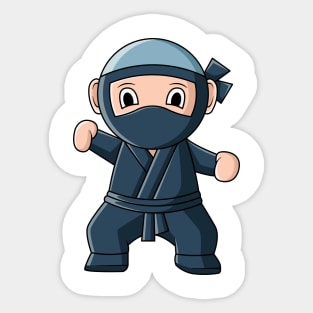 vector illustration design of a cute cartoon ninja wearing a mask Sticker